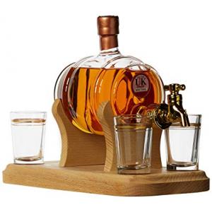 Barrel and 2 Glasses with Tap Whisky Decanter - 350ml (Stylish Whisky) 40%