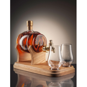 Barrel and 2 Glasses with Tap Whisky Decanter (Stylish Whisky) - 40% 350ml