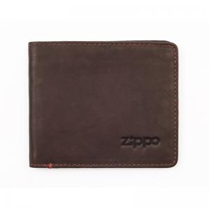 Zippo Leather Bi-Fold Wallet With Coin Compartment - Brown