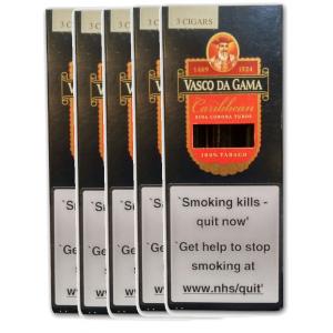 Vasco Da Gama Caribbean (Rum) Corona Tubed Cigar - 5 x 3 packs (15 cigars)