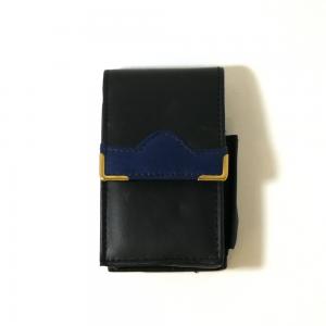 Black & Blue Leather Adjustable Cigarette Holder & Clipper Pouch