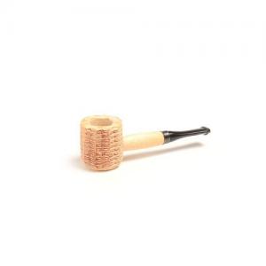 Corn Cob Miniature Natural Straight Black Stem Pipe