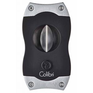 Colibri V-Cut Cigar Cutter - Black and Brushed Chrome