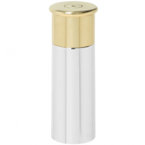 6oz English Pewter Shotgun Cartridge Hip Flask with Brass Lid