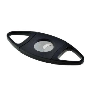 Double Blade Cigar Cutter - 2 Finger Pointed End - Black