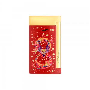 ST Dupont Limited Edition Slim 7 - Dragon Lighter Burgundy & Golden