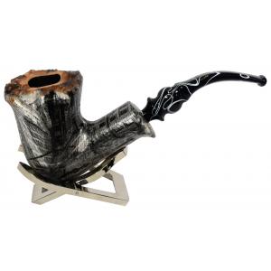 Erik Nording Freehand Harmony City Marble Stem Bent Fishtail Pipe (EN083)