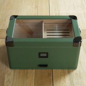 Klaro Military Glass Top Cigar Humidor - 100 Cigar Capacity