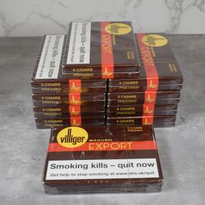 Villiger Export Pressed Maduro Cigar - 10 Packs of 5 (50 cigars)