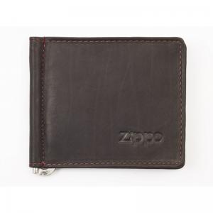 Zippo Leather Bi-Fold Money Clip - Mocha