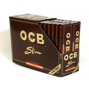 OCB Unbleached Virgin Slim Kingsize Rolling Papers + Filters 32 Packs