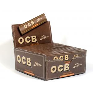 OCB Unbleached Slim Kingsize Virgin Rolling Papers 50 Packs