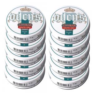 Odens Double M. Extreme White Dry Tight Chewing Tobacco Bag - 10 Tins
