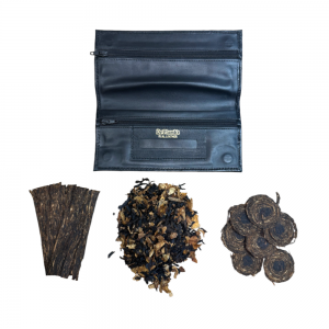 Dr Plumb Leather Wallet Style Tobacco Pouch & Your 25g Choice Pipe Tobacco Sampler