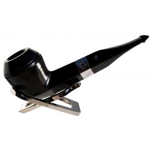 Peterson Sherlock Holmes Baker Street Ebony Smooth Silver Mounted P Lip Pipe (PE224)