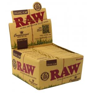 RAW Organic Hemp Connoisseur Kingsize Slim Rolling Papers & Tips - 24 Packs