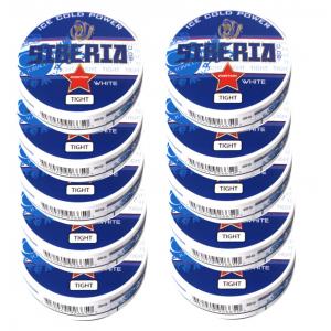 Siberia -80 Degrees White Tight Portion Blue Slim Chewing Tobacco Bag - 10 Tins
