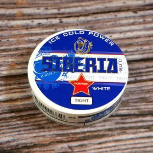 Siberia -80 Degrees White Tight Portion Blue Slim Chewing Tobacco Bag - 1 Tin