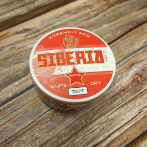 Siberia - 80 Degrees White Dry Tight Portion (X-Tremely Red) Slim Chewing Tobacco Bag - 1 Tin