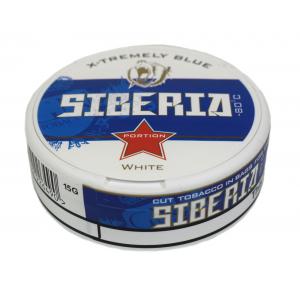Siberia -80 Degrees White Portion Blue Chewing Tobacco Bag - 1 Tin