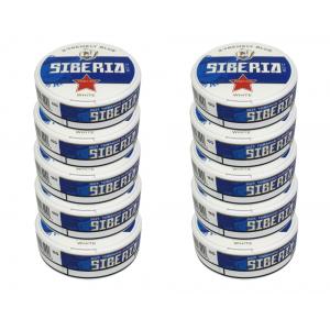 Siberia -80 Degrees White Portion Blue Chewing Tobacco Bag - 10 Tins