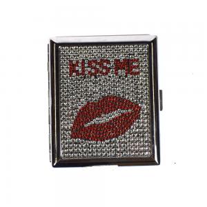 Silver Kiss Me Cigarette Case - Holds Up To 20 Kingsize Cigarettes
