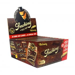 Smoking Brown King Size Rolling Papers & Tips 24 packs