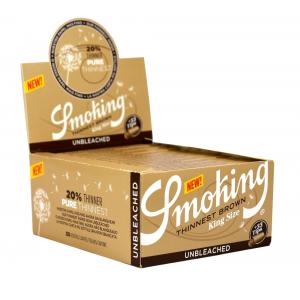 Smoking Thinnest Brown King Size Rolling Papers & Tips 24 packs