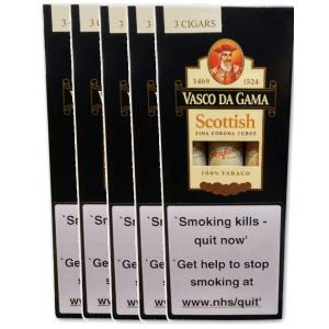 Vasco Da Gama Scottish (Malt) Corona Cigar - 5 x 3 pack (15 cigars)