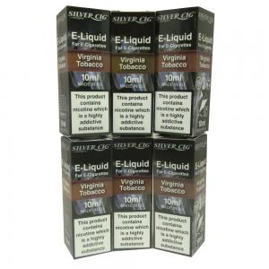 Silver Cig Virginia Tobacco Vape E- Liquid 6 x 10ml 18mg