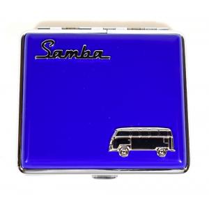 VW Campervan Motif Cigarette Case Holds 18 King Size Double Sided - Blue