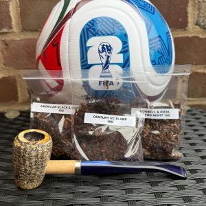 WORLD CUP : USA Edition Sapphire Cob Pipe Tobacco Sampler - Pipe & 3 x 10g