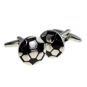Silver and Black Football Cufflinks