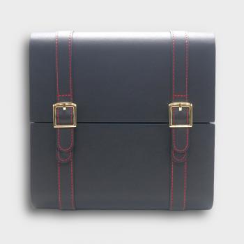 Prestige Augustus Leather Black Travel Humidor - 20 Cigar Capacity