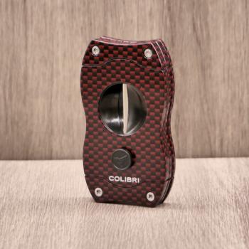 Colibri V Cut Carbon Fibre Cigar Cutter - Red