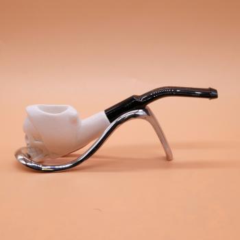 Meerschaum Mini Grim Reaper Bent Fishtail Pipe (MEER80)