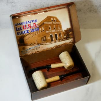 Corn Cob 2 Pipe Gift Set - Diplomat