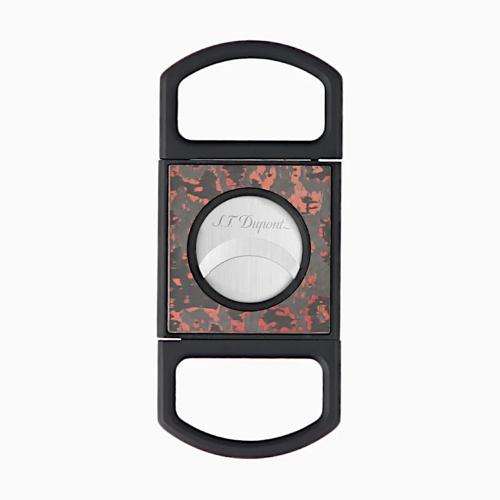 ST Dupont Cigar Cutter - Double Blade - Fiery Lava - Red Carbon Fiber (Discontinued)