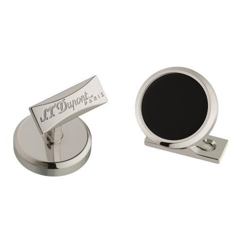 ST Dupont Black & Palladium Round Cufflinks