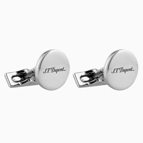 ST Dupont Silver Round Cufflinks