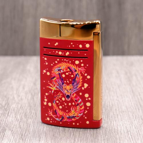 ST Dupont Lighter - Maxijet - Dragon - Golden Burgundy