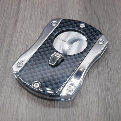 Vertigo by Lotus Deception Carbon Fibre Cigar Cutter - Chrome Carbon Fibre & Chrome
