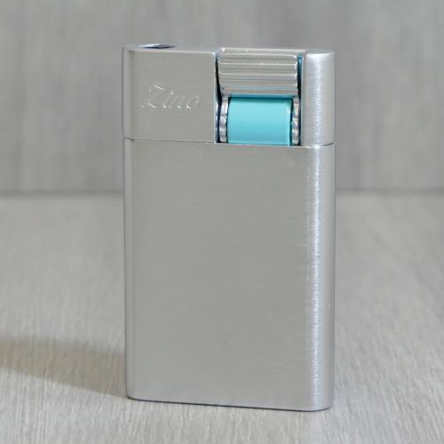 Zino ZS Jet Flame Lighter - Chrome & Cyan