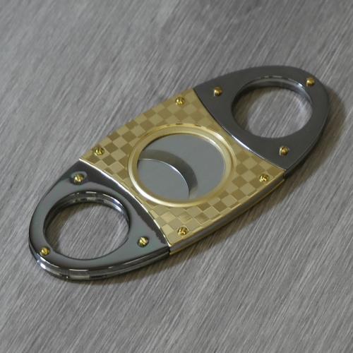 Oval Cigar Cutter - Gold Check