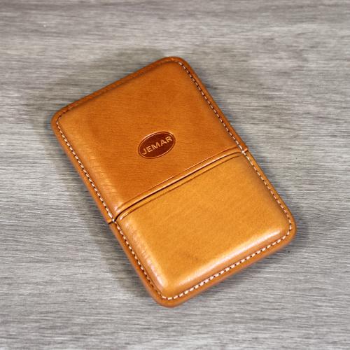 Jemar Leather Cigarillo Case - 6 Finger - Natural Tan