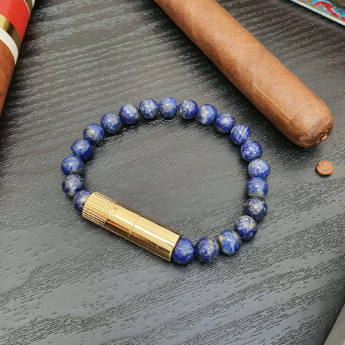 Les Fines Lames - The Cigar Punch Bracelet - 18K Gold Lapis Lazuli