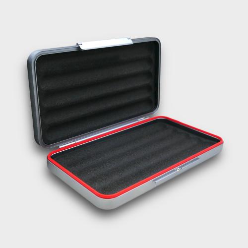 VB Aluminium Stripe Cigar Travel Case - 5 Cigar Capacity - Gunmetal