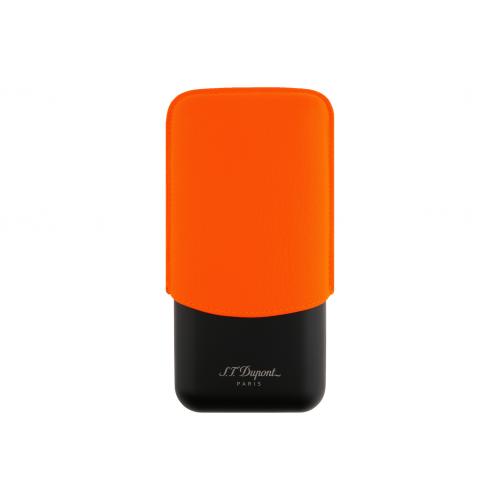 ST Dupont Cigar Case - Fluo Orange - Holds 3 Cigars