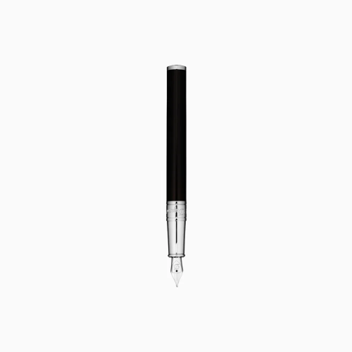 ST Dupont Fountain Pen - D-Initial - Black & Chrome