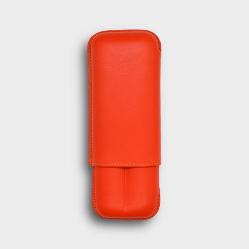 Recife Chesterfield Culture Orange Blossom Leather Cigar Case - 2 Cigar Capacity
